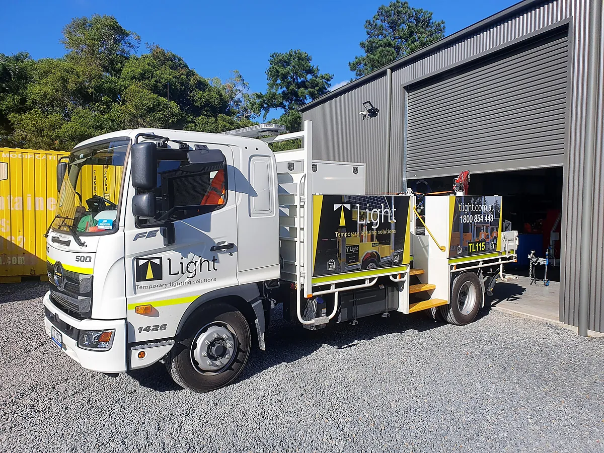 The branded T Light service truck at the depot